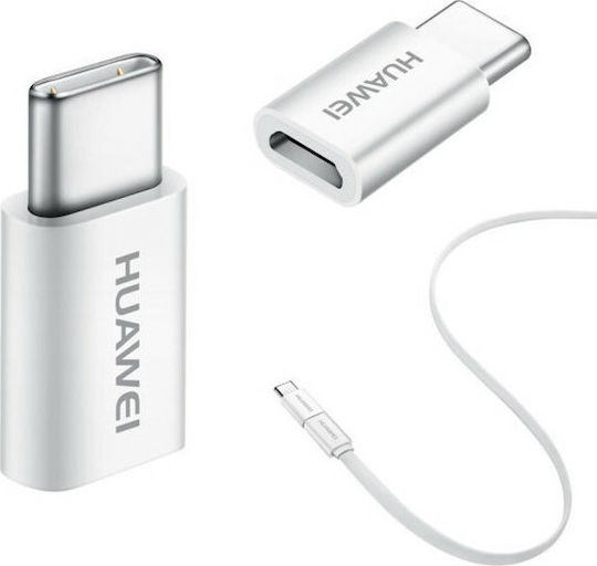 Huawei AP52 Konverter USB-C männlich zu Micro-USB weiblich Weiß 1Stück