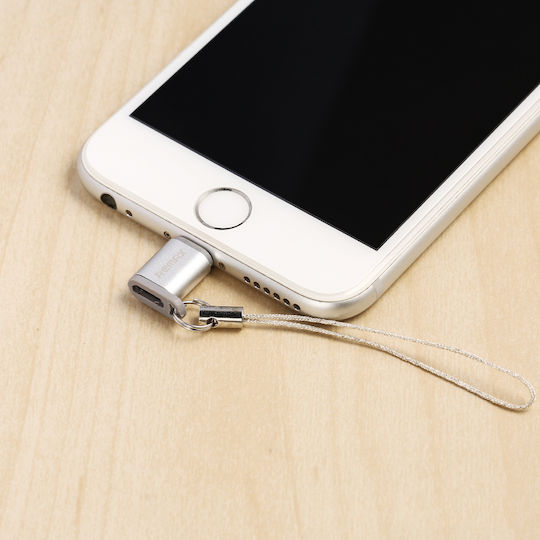 Remax RA-USB2 Μετατροπέας Lightning male σε micro USB female Ασημί 1τμχ