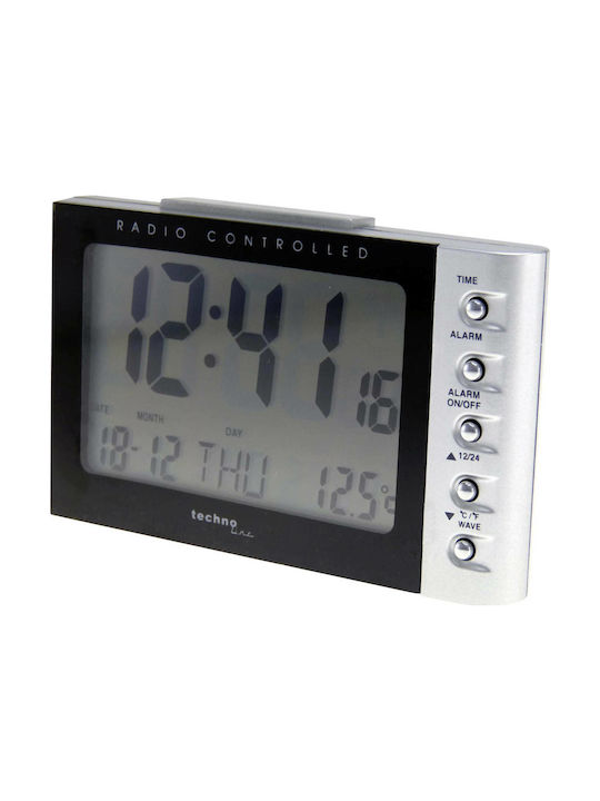 Technoline WT188 Tabletop Digital Clock LCD Plastic Black