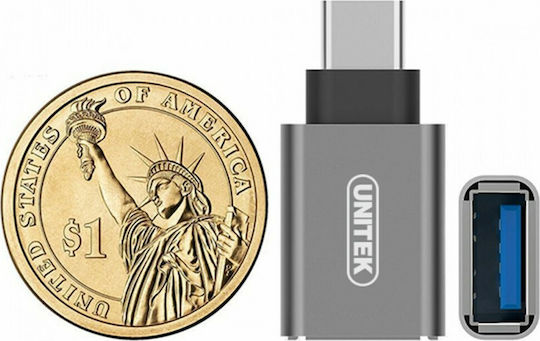 Unitek Converter USB-C male to USB-A female Gray 1pcs Y-A025CGY