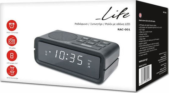 Life Ceas De Masă Digital Led Cu Ceas Deșteptător Și Radio Negru 221-0080
