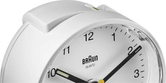 Braun BC 01 Αθόρυβο Επιτραπέζιο Ρολόι με Δείκτες με Ξυπνητήρι Λευκό S0424719