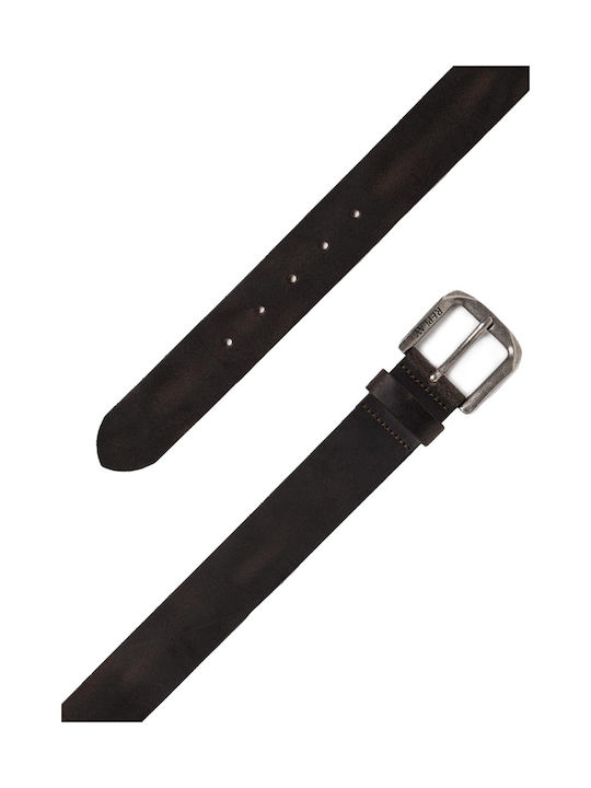 Wide Men's Belt Leather Brown