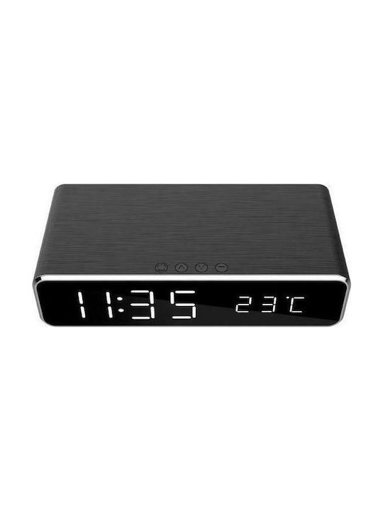 Gembird Tabletop Digital Clock Charging Function Black with Alarm & Wireless Charging DAC-WPC-01