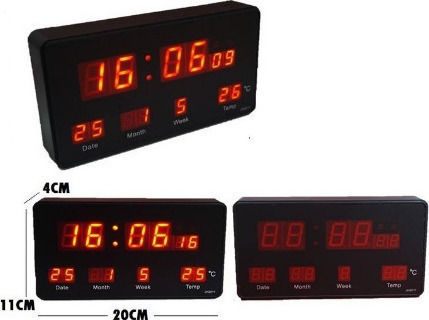 Масов Часовник Дигитален LED Пластмасов Черен 676197