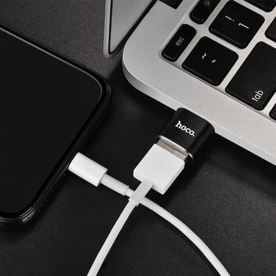 Hoco UA5 Конвертор USB-C мъжки към USB-A женски Черен 1бр