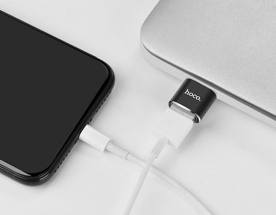 Hoco UA5 Конвертор USB-C мъжки към USB-A женски Черен 1бр