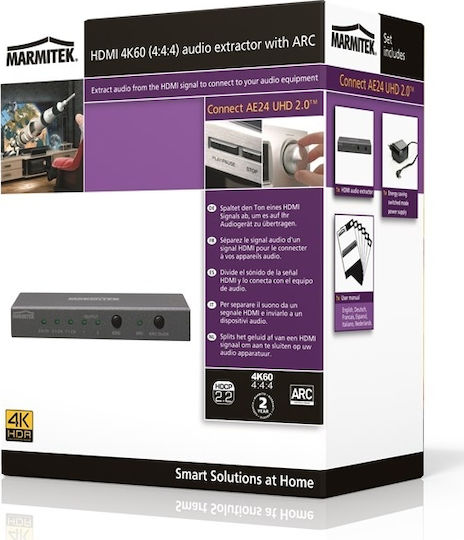 Marmitek Connect AE24 4K Audio Extractor/ARC/HDMI Converter Convertor HDMI feminin în 3.5mm / HDMI feminin 1buc