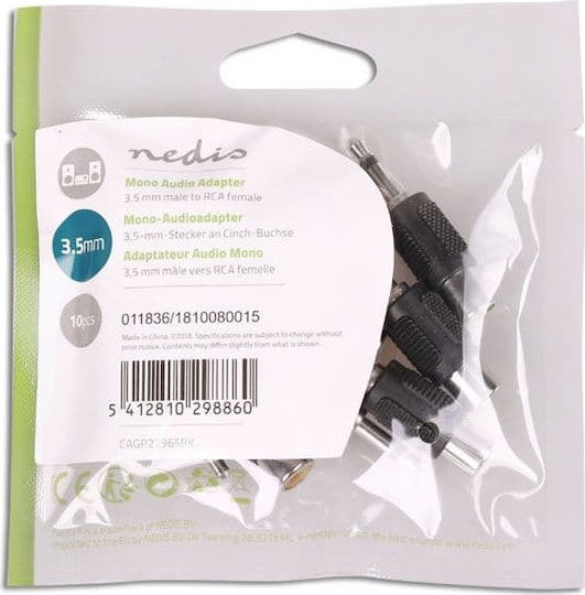Nedis Μετατροπέας RCA female σε 3.5mm male 1τμχ CAGP22965BK