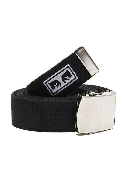 Men's Belt Fabric Webbing Belt Black