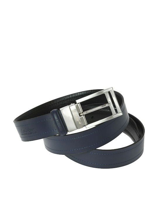 Ανδρική Ζώνη Δερμάτινη Διπλής Όψης Black / Navy