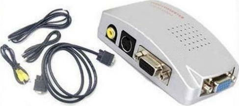 Andowl Qyv01 VGA Converter Female To RCA S-Video VGA Female Silver