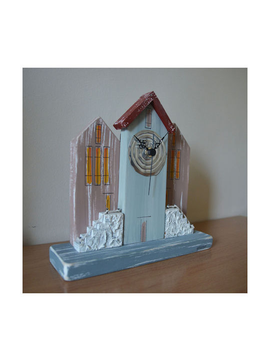 Kapadakis Wood Art Ceas De Masă Cu Indicatori Lemn Multicolor 1108