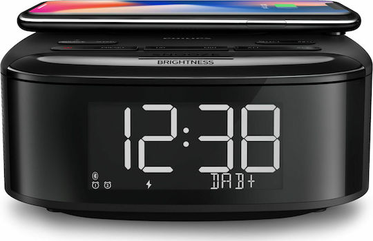 Philips Масови Дигитален Часовник с Индикатори с Будилник Радио и Безжично Зареждане TAR7705/10
