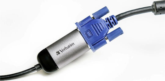 Verbatim Μετατροπέας USB-C male σε VGA female Γκρι 1τμχ 49145