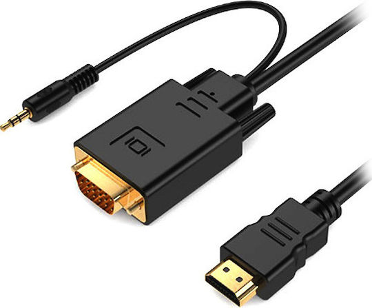 Gembird Μετατροπέας 3.5mm / HDMI male σε VGA female 1τμχ A-HDMI-VGA-03-6