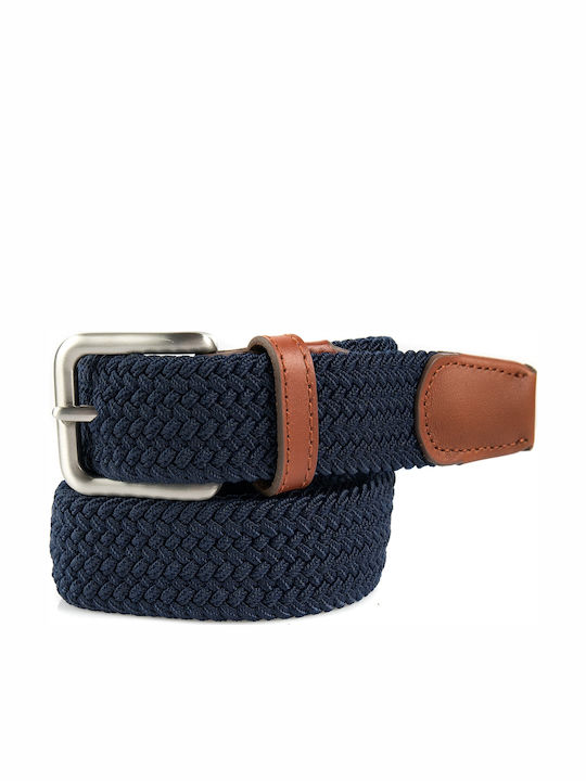 Еластична Мъжки Колан Knitted Blue-Tan