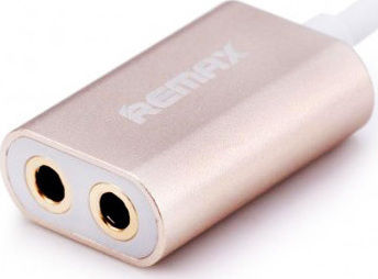 Remax RL-20S Μετατροπέας 3.5mm male σε 3.5mm female Χρυσό