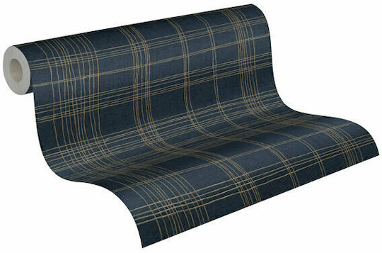 Tapet de Perete 1005x53cm Carou Vinil Neagră Lavabil