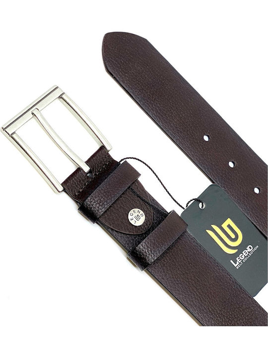 1757 Wide Men's Belt from Artificial Leather Brown 1757 ΚΑΦΕ