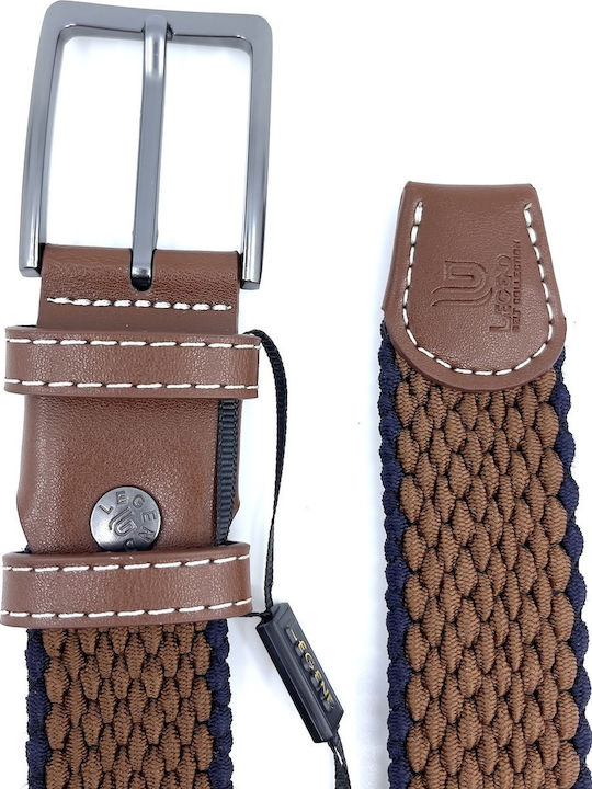 -21 Elastic Men's Belt Knitted Tabac Brown