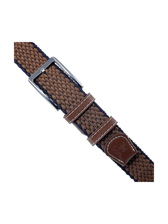 -21 Elastic Men's Belt Knitted Tabac Brown