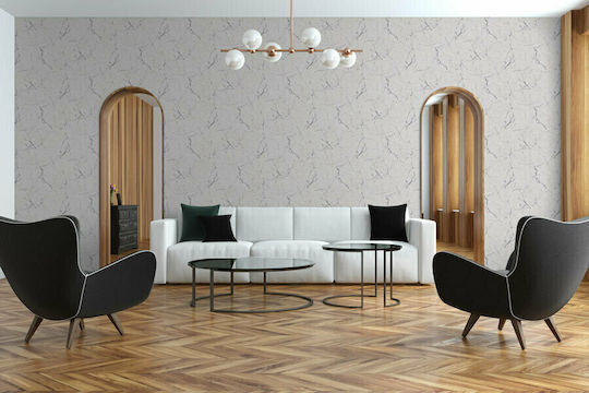 Tapet de Perete 1005x53cm Vinil Gri Lavabil