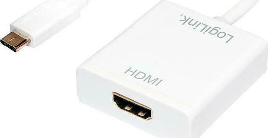 LogiLink Converter USB-C male to HDMI female White 1pcs UA0236A