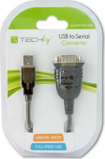 Techly Μετατροπέας USB-A male σε Serial male 1τμχ 023493