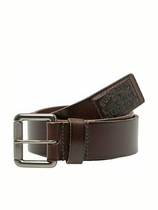 Badgeman Wide Men's Belt Leather Brown
