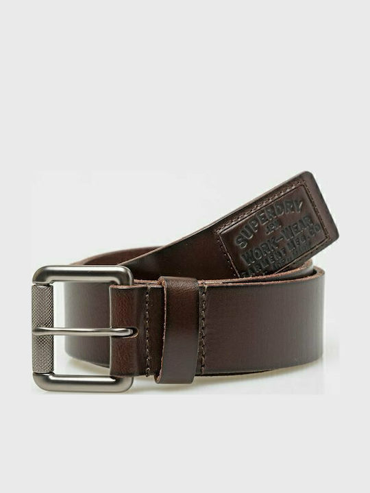 Badgeman Wide Men's Belt Leather Brown