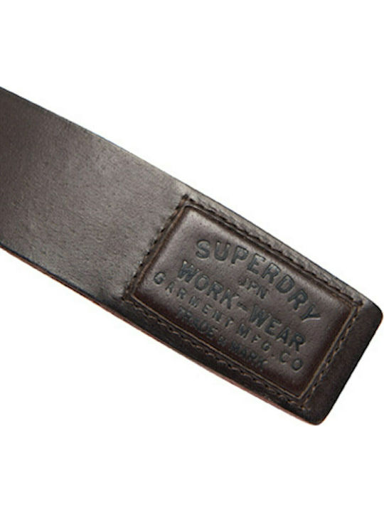 Badgeman Wide Men's Belt Leather Brown