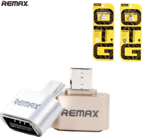 Remax RA-OTG Micro USB Male to USB-A Female Converter Gold Gold 1 Piece