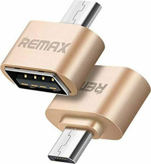 Remax RA-OTG Micro USB Male to USB-A Female Converter Gold Gold 1 Piece