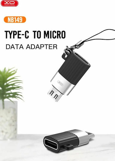 XO NB149-C Конвертор USB-C женски към micro USB мъжки Черен 1бр