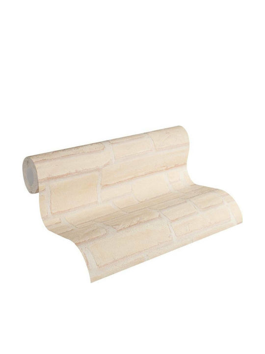 Тапет за Стена Wood Stone Винил Бежов 1000x53см Миеща се