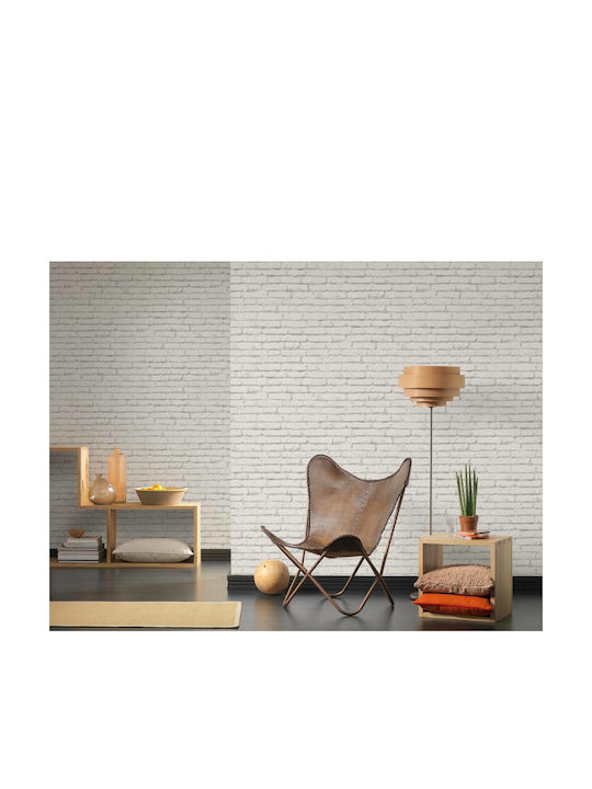Ταπετσαρία Τοίχου Wood Stone Off White 1000x53cm Πλενόμενη