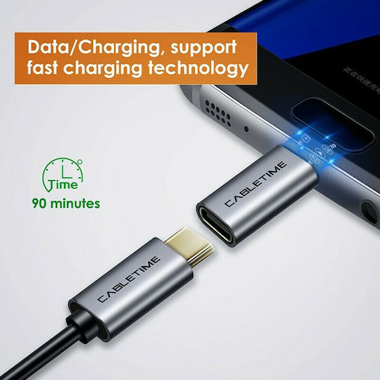 Cabletime C160 Convertor USB-C masculin în micro USB feminin Gri 1buc