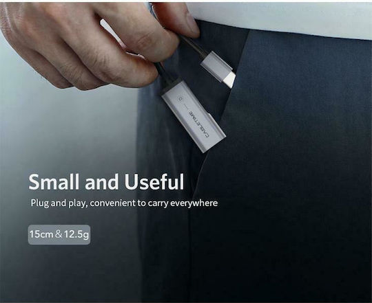 Cabletime C160 Μετατροπέας USB-C male σε 3.5mm / USB-C female Γκρι 1τμχ