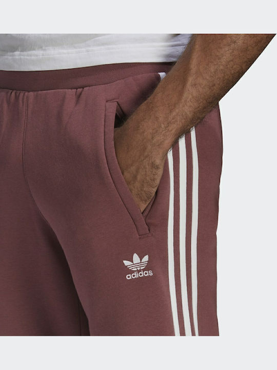 Adicolor Classics 3 Stripes Παντελόνι Φόρμας με Λάστιχο Quiet Crimson