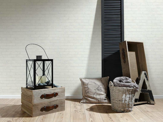 Ταπετσαρία Τοίχου Wood And Stone Βινυλίου Off White 1000x53cm
