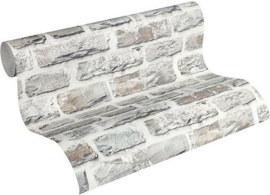 Wall Wallpaper Brick Vinyl Gray 1000x53cm Washable