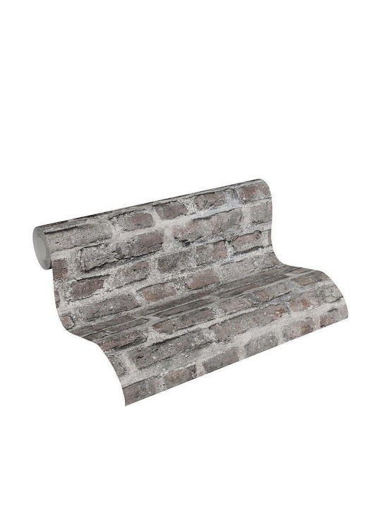 Wall Wallpaper Brick Vinyl Gray 1000x53cm Washable