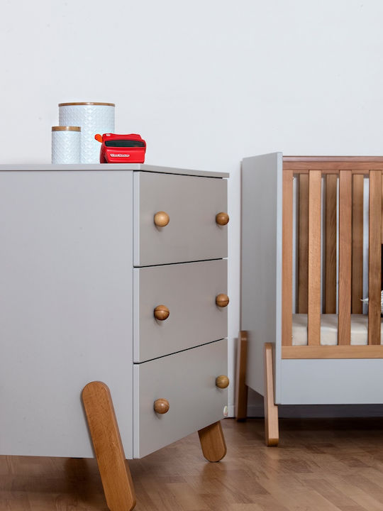 Santa Bebe Flora Σετ Βρεφικού Δωματίου με Κρεβάτι & Συρταριέρα Γκρι / Μπεζ