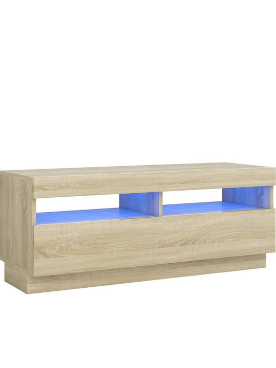 Particle Board TV Furniture with LED Lighting Sonoma L100xW35xH40cm