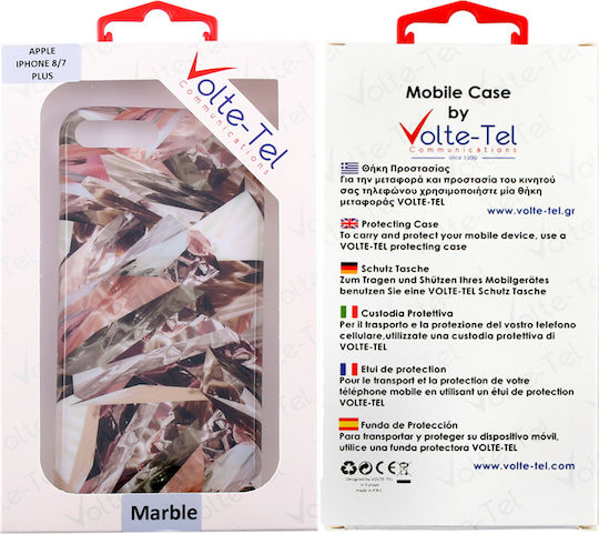 Volte-Tel Marble TPU Silicone Back Cover Brown for iPhone 8/7 Plus