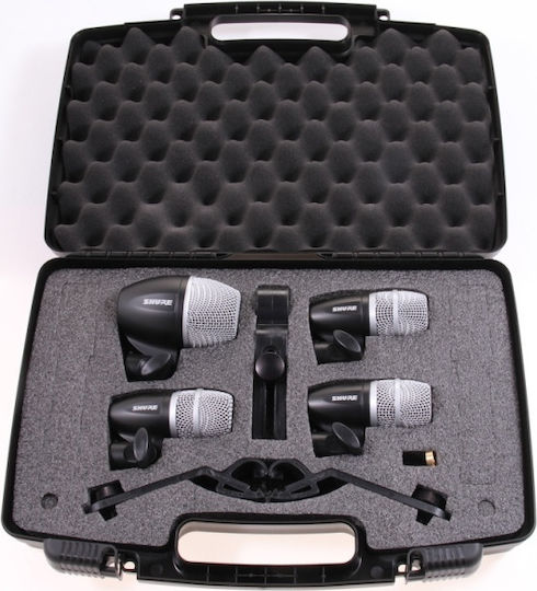 Shure PG Alta Drum Microphone Kit 4 Комплект Δυναμικό Микрофон XLR Шоково монтиран за Студио в Черен Цвят