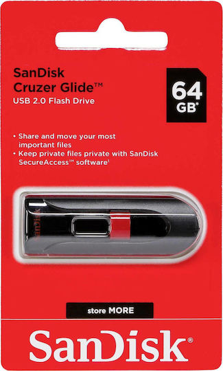 Sandisk Cruzer Glide 64GB USB 2.0 Stick Negru