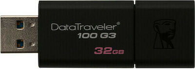 Kingston DataTraveler 100 G3 32GB USB 3.0 Stick Μαύρο