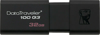 Kingston DataTraveler 100 G3 32GB USB 3.0 Stick Μαύρο